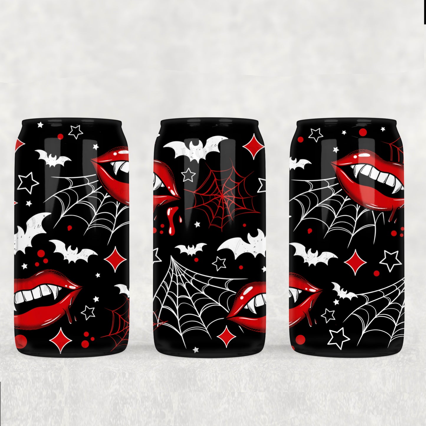 Vampire lips white batties UV cup wrap