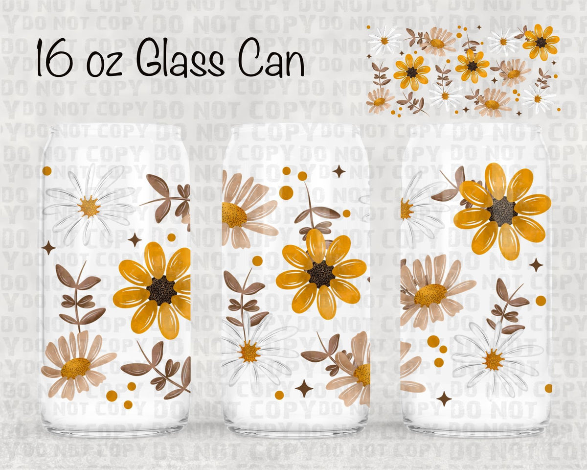 Neutral watercolor floral UV cup wrap