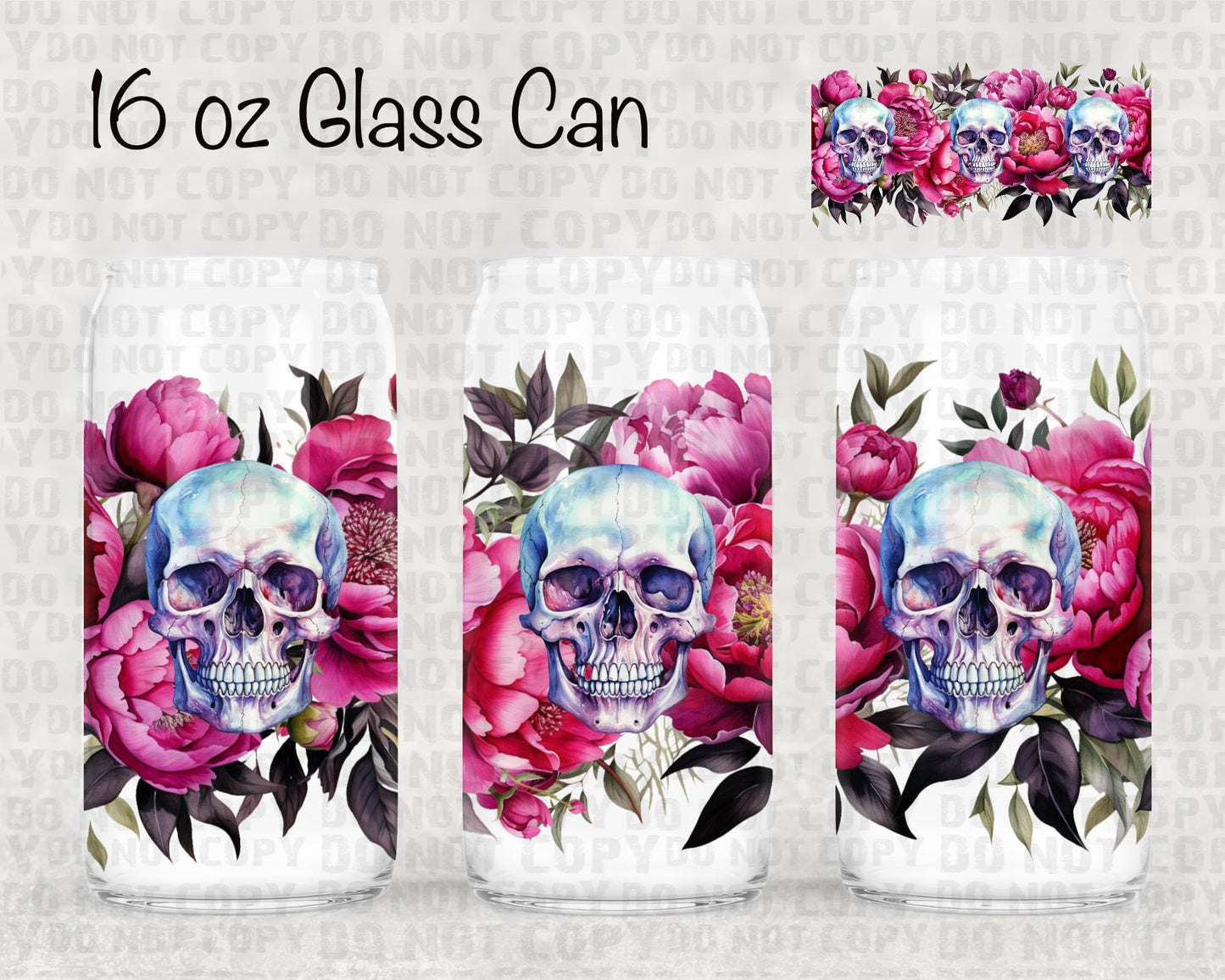 Floral skelly UV cup wrap