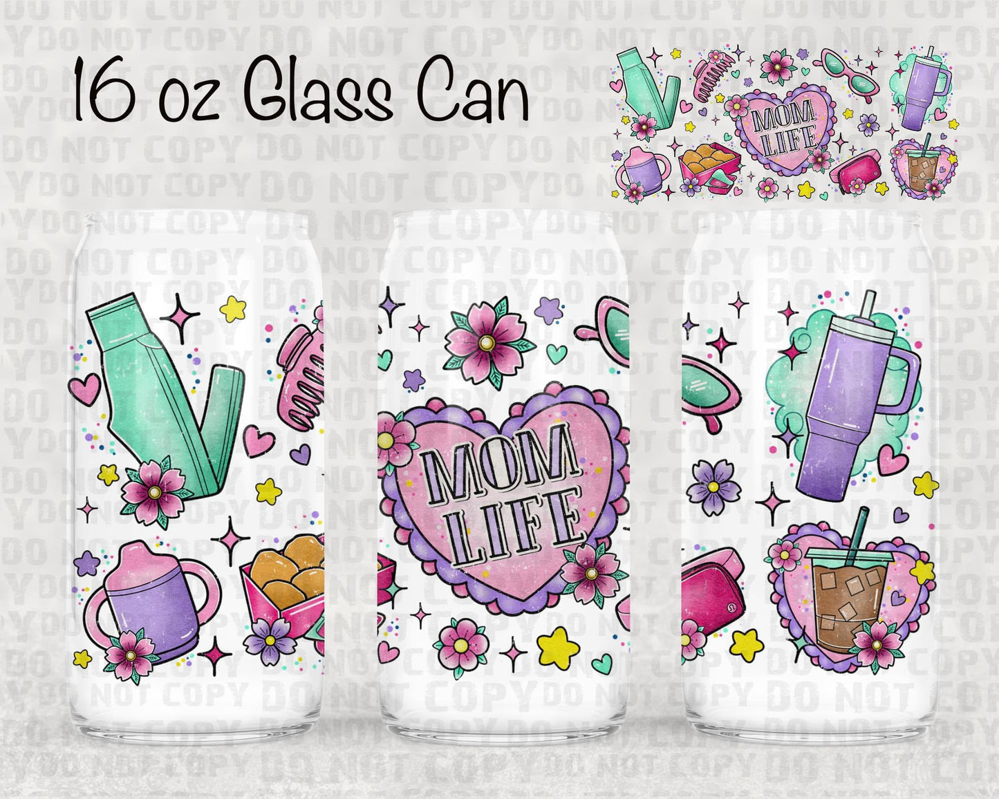 Mom life UV DTF cup wrap