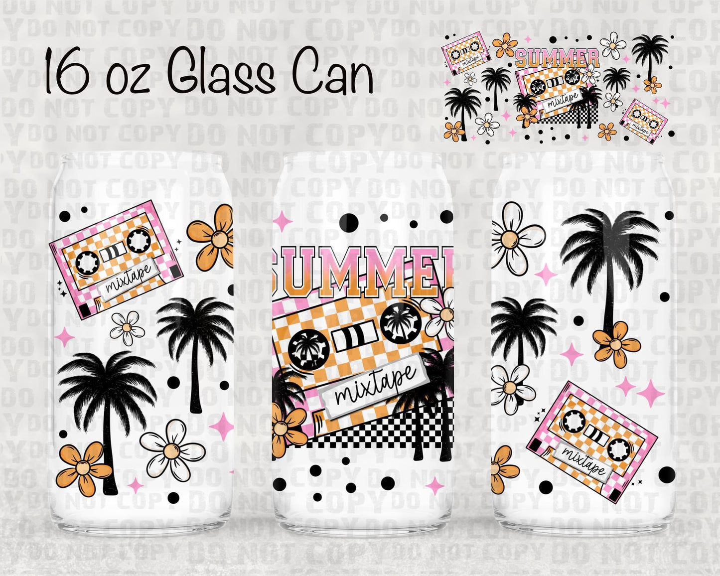 Summer mix tape UV cup wrap
