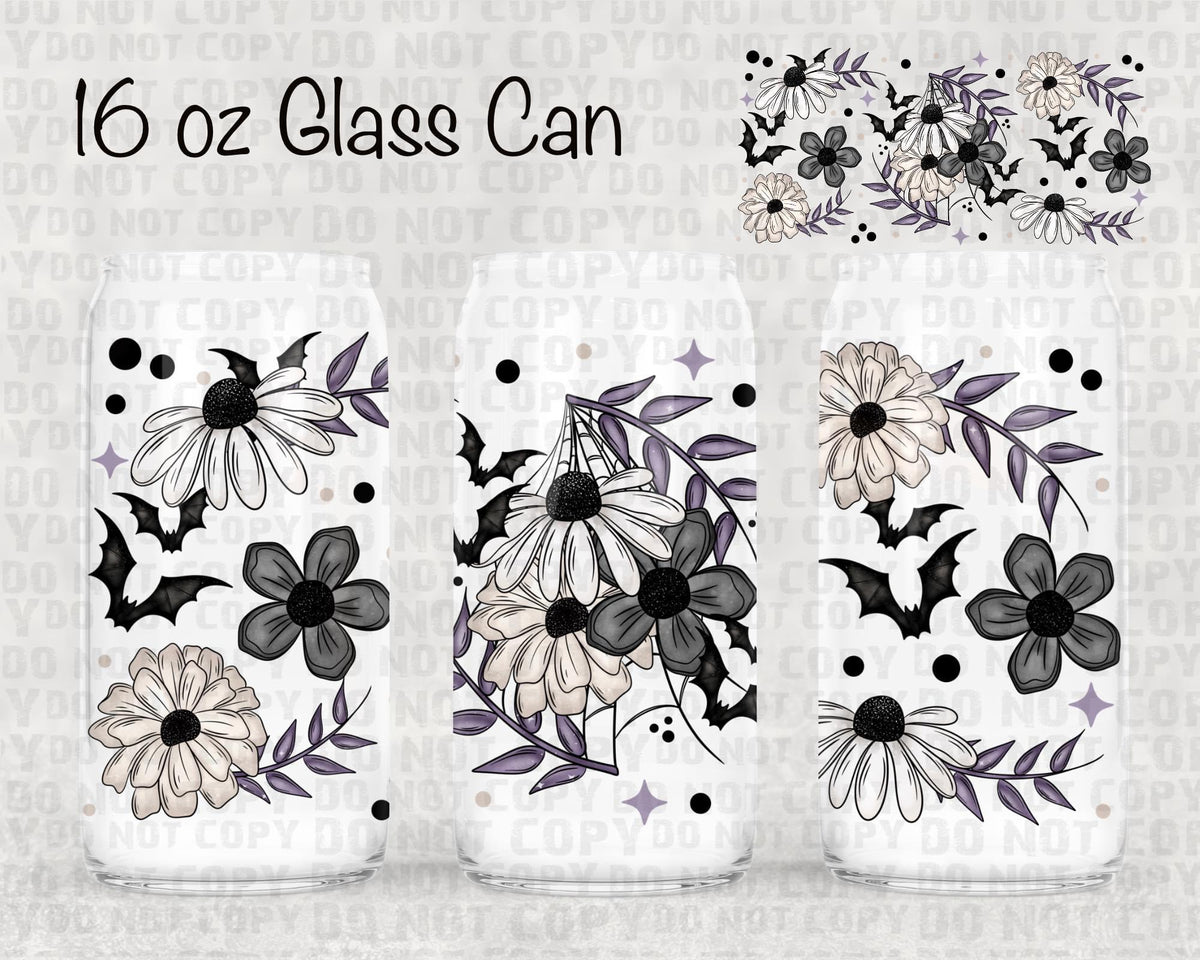 Deep purple floral UV cup wrap