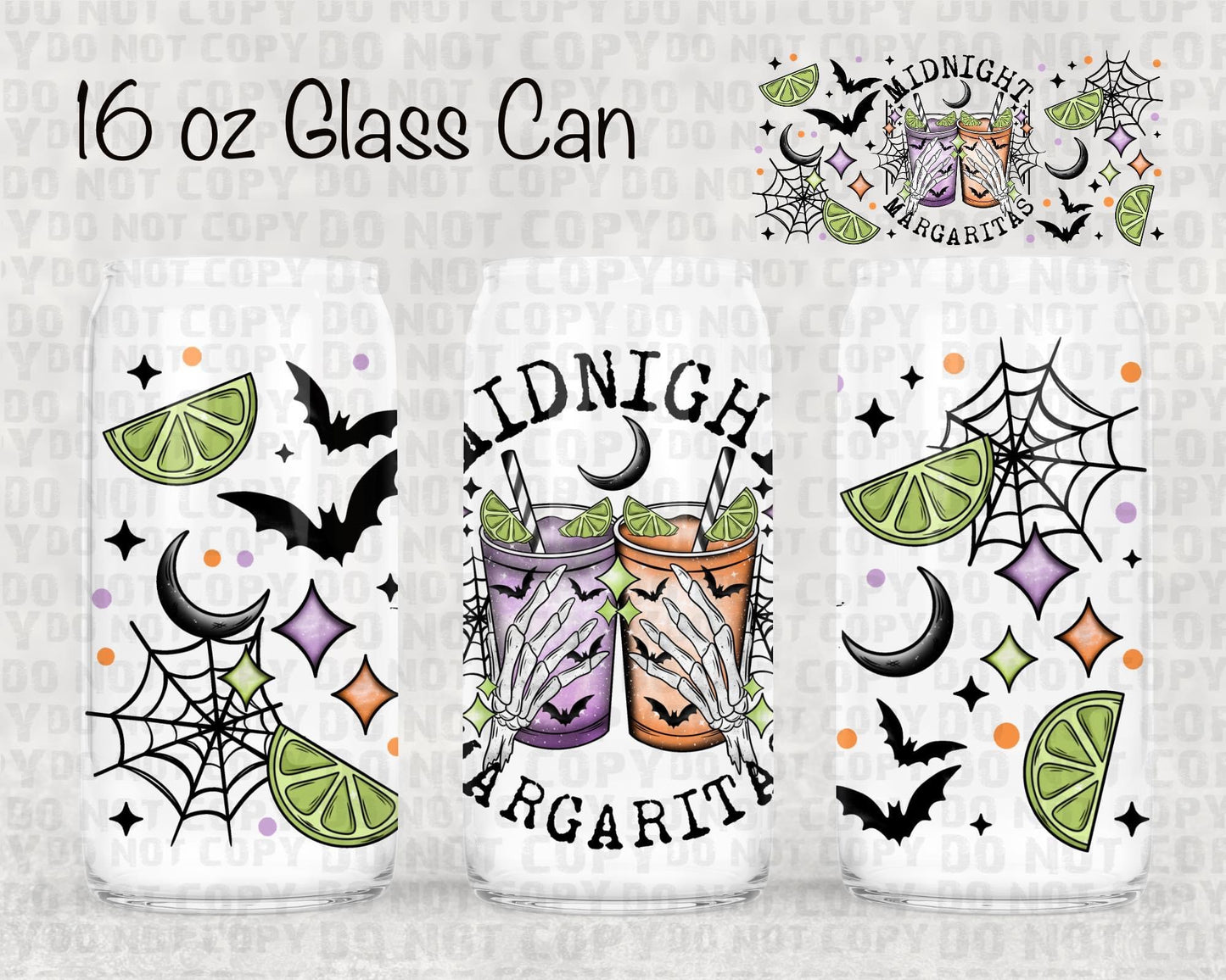 Black midnight margaritas UV cup wrap