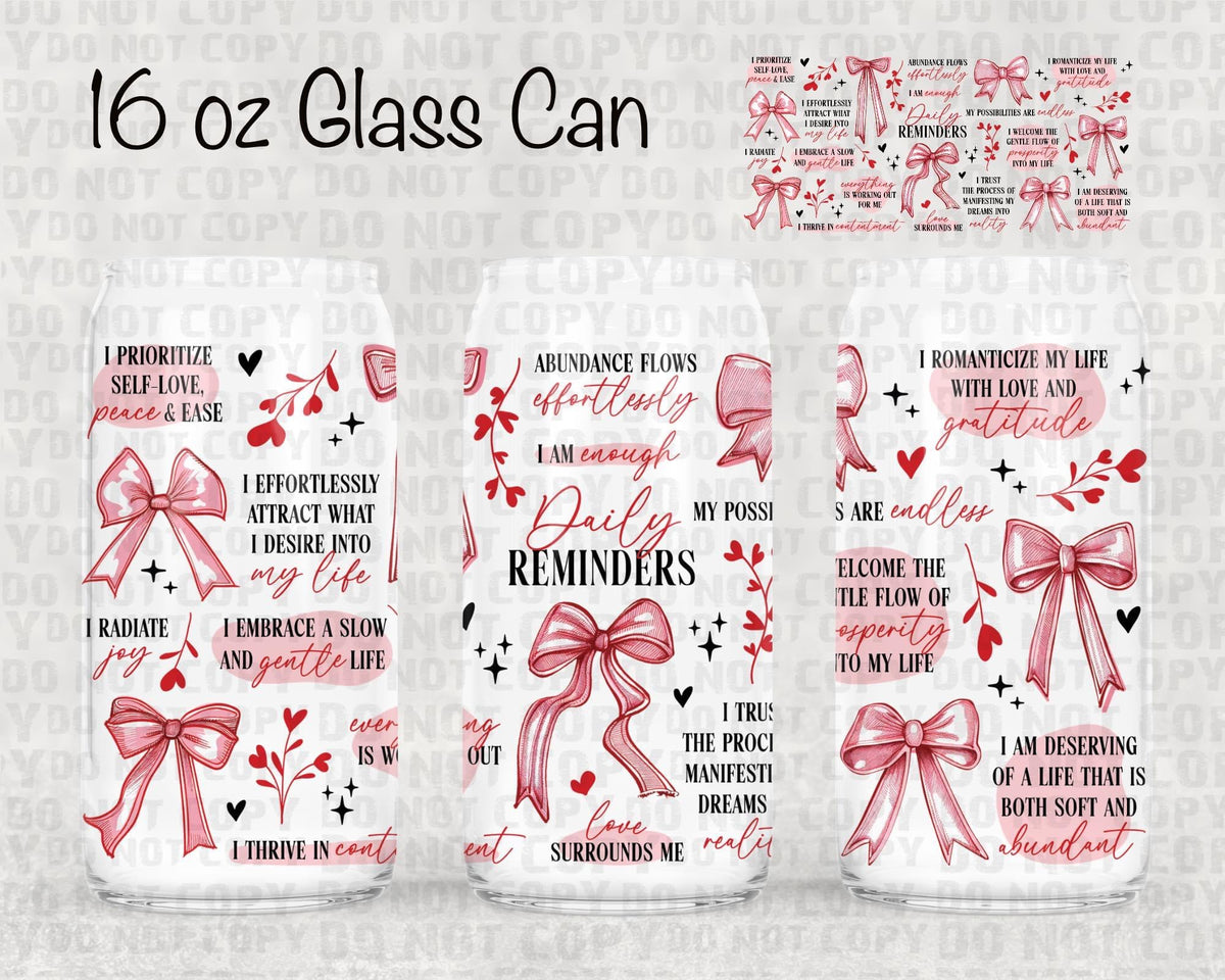 Pink reminders UV dtf cup wrap