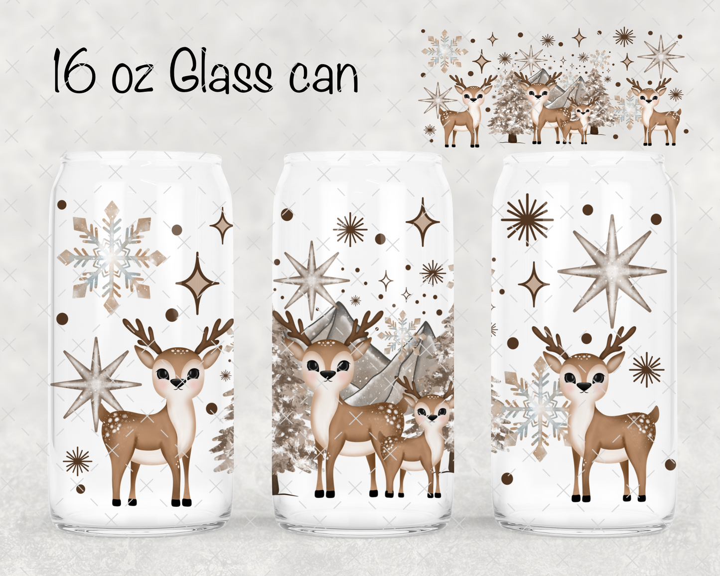Brown Winter Deer UV Cup Wrap
