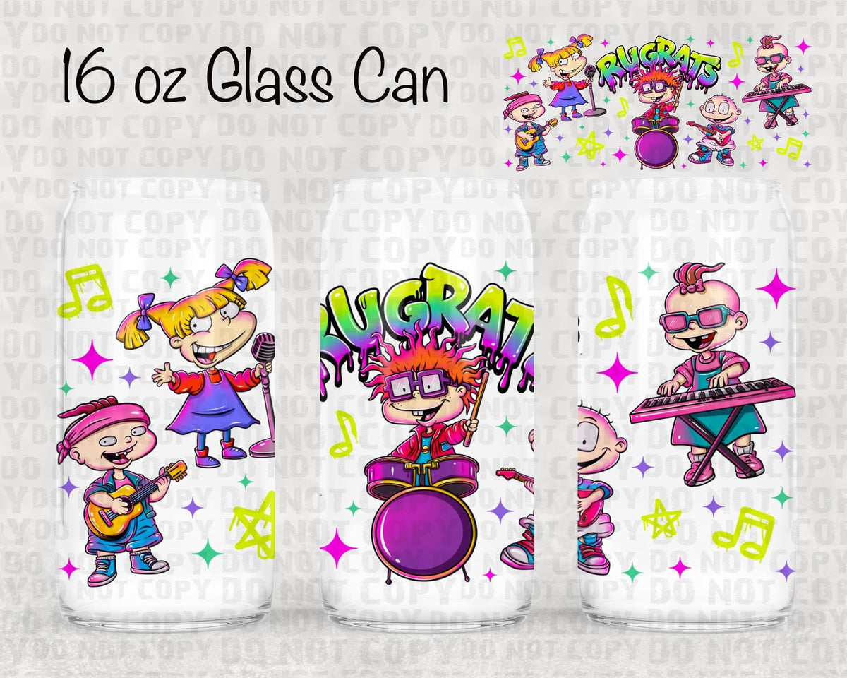 Neon characters UV cup wrap