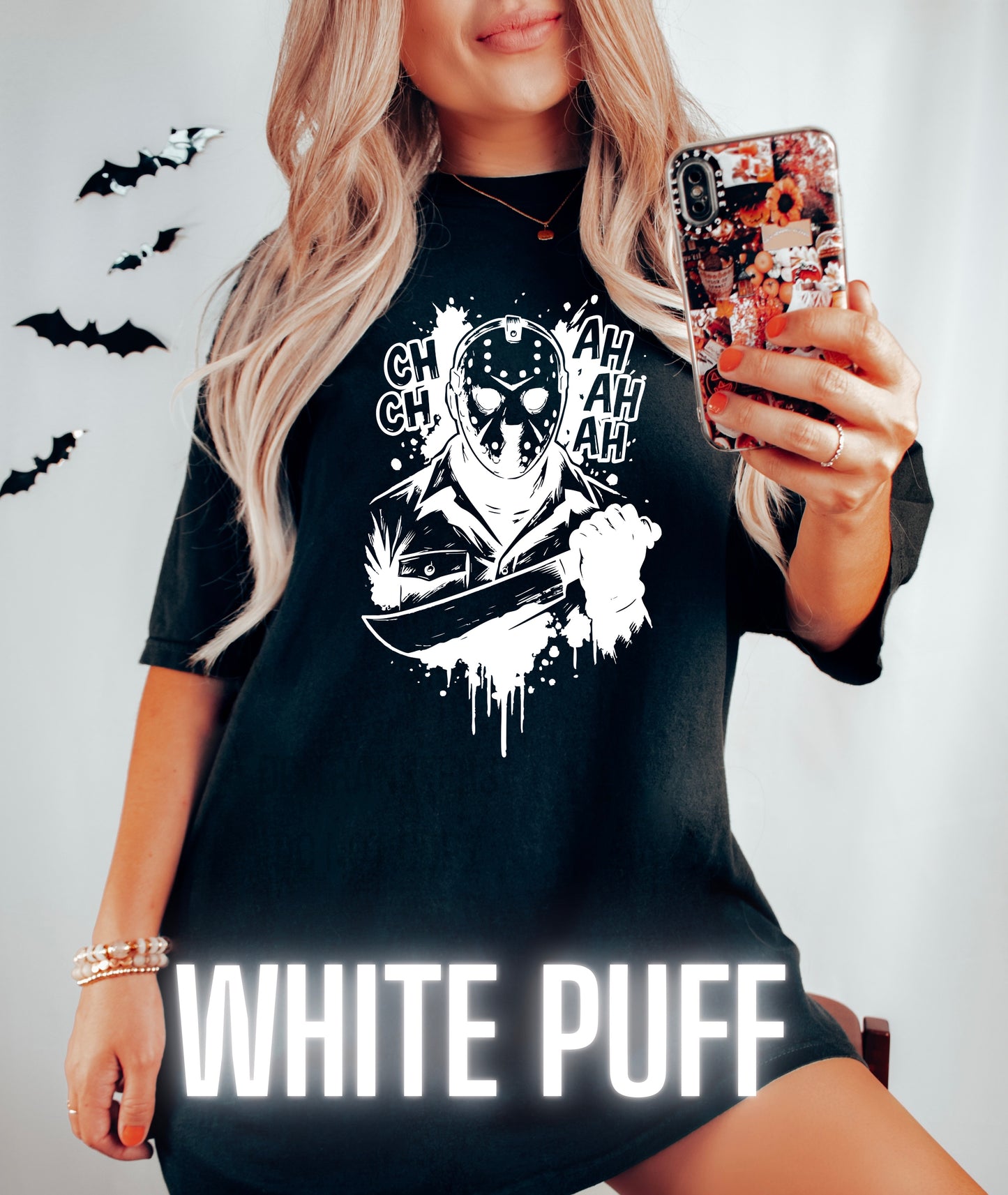 PUFF Jason Single Color *PUFF WHITE INK* Single Color PUFF Screen Print Transfer