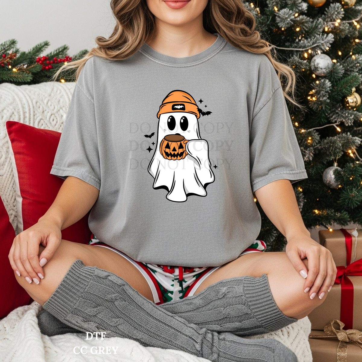 Pumpkin Mug Ghostie DTF Transfer