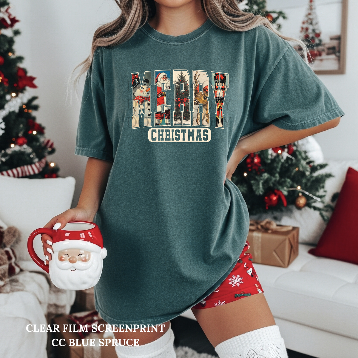 Vintage Merry Christmas -Clear Film