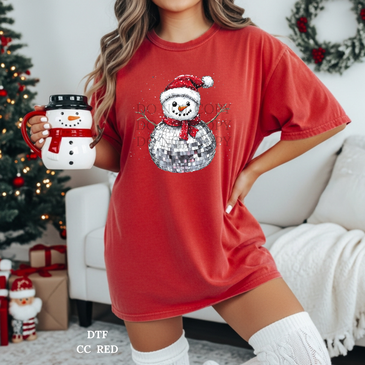 Disco Snowman DTF Transfer