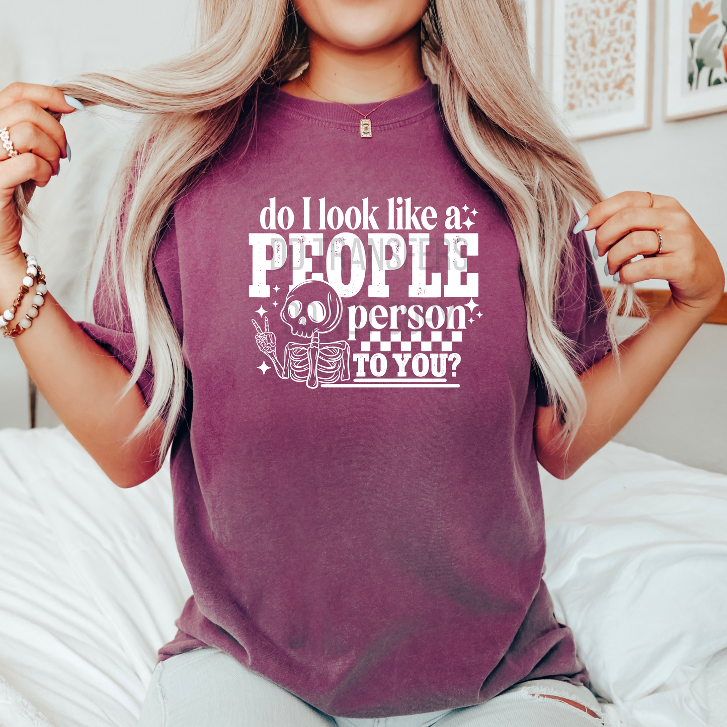 People Person Single Color * WHITE INK* Single Color Screen Print Transfer