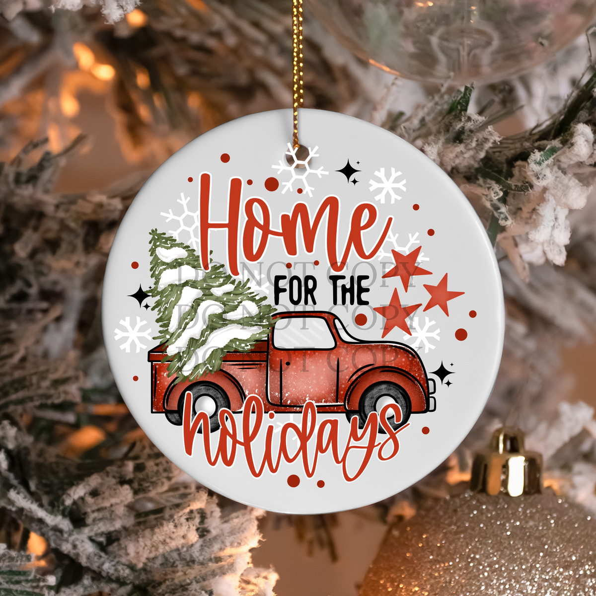 Home For The Holidays UV Ornament Decal