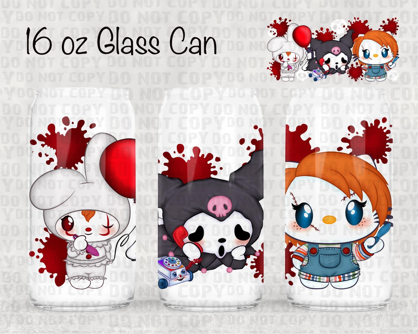 Horror kitty UV cup wrap