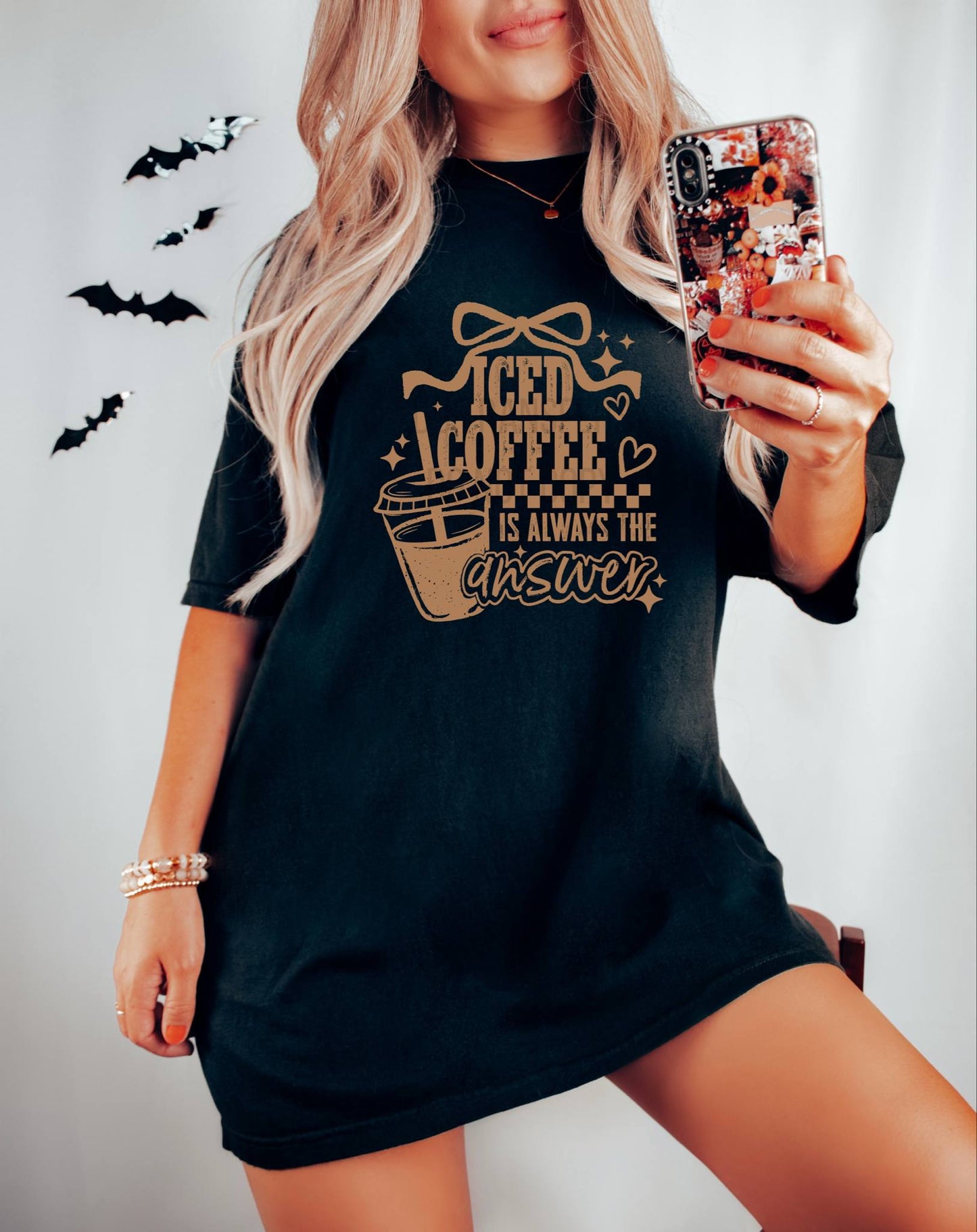 Iced Coffee Single Color *TAN INK* Single Color Screen Print Transfer