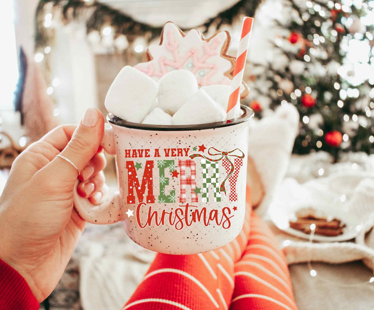 Checker Very Merry UV Decal