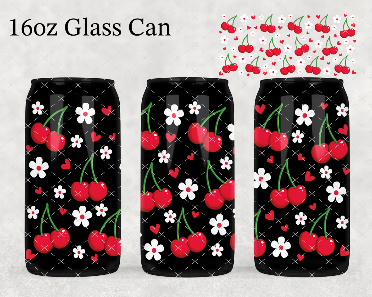 Floral Cherries UV Cup Wrap
