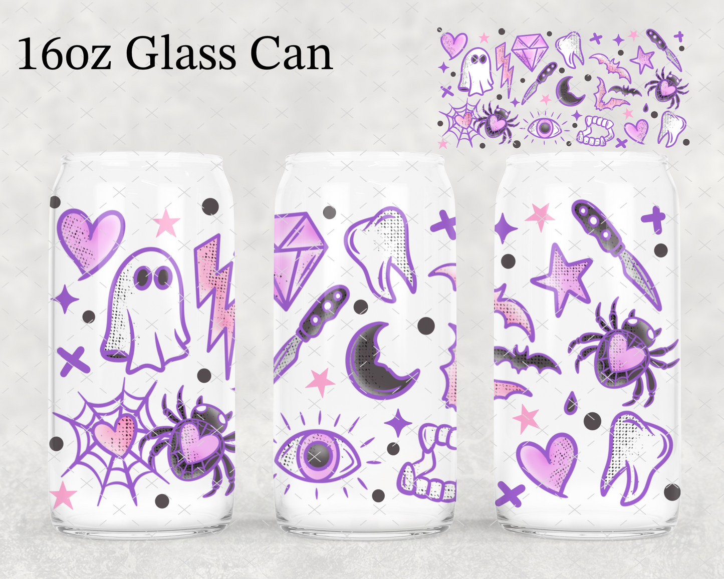 Purple Spooky Things UV Cup Wrap