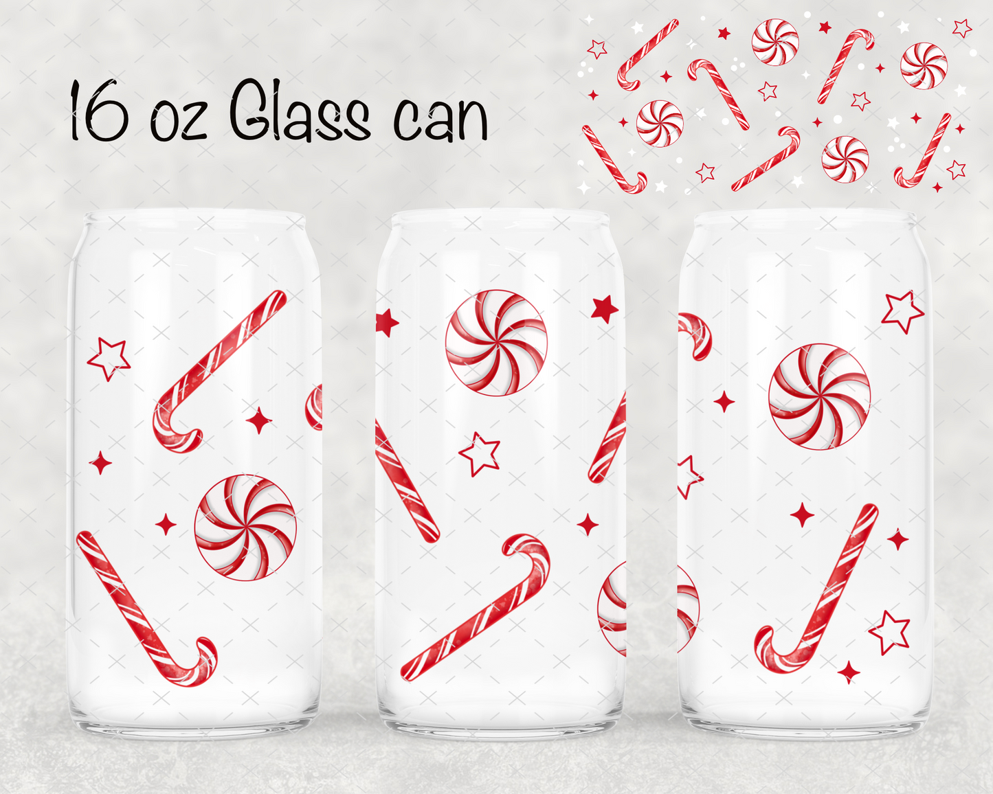 Candy Cane UV Cup Wrap