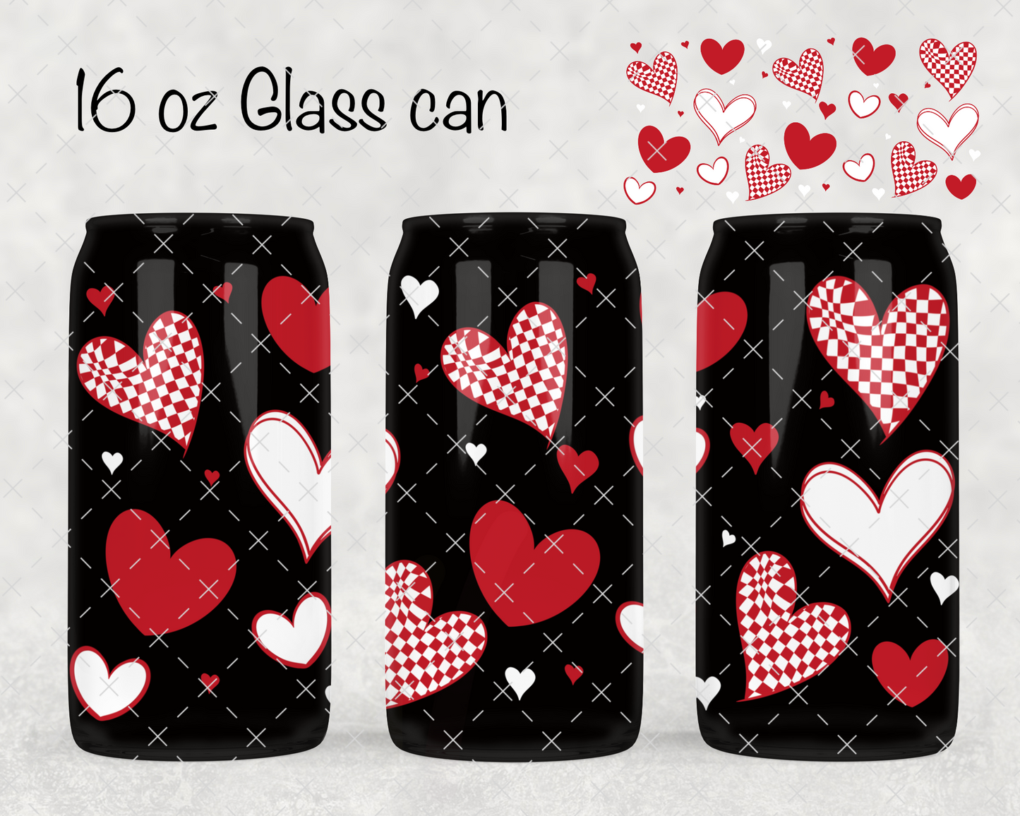 Checker Red Hearts UV Cup Wrap