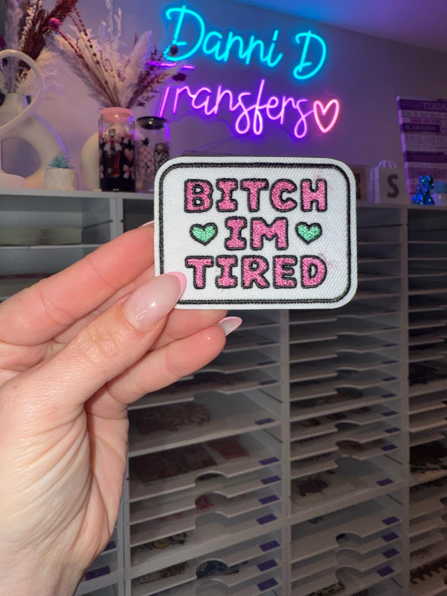 B I'm Tired Hat Patch
