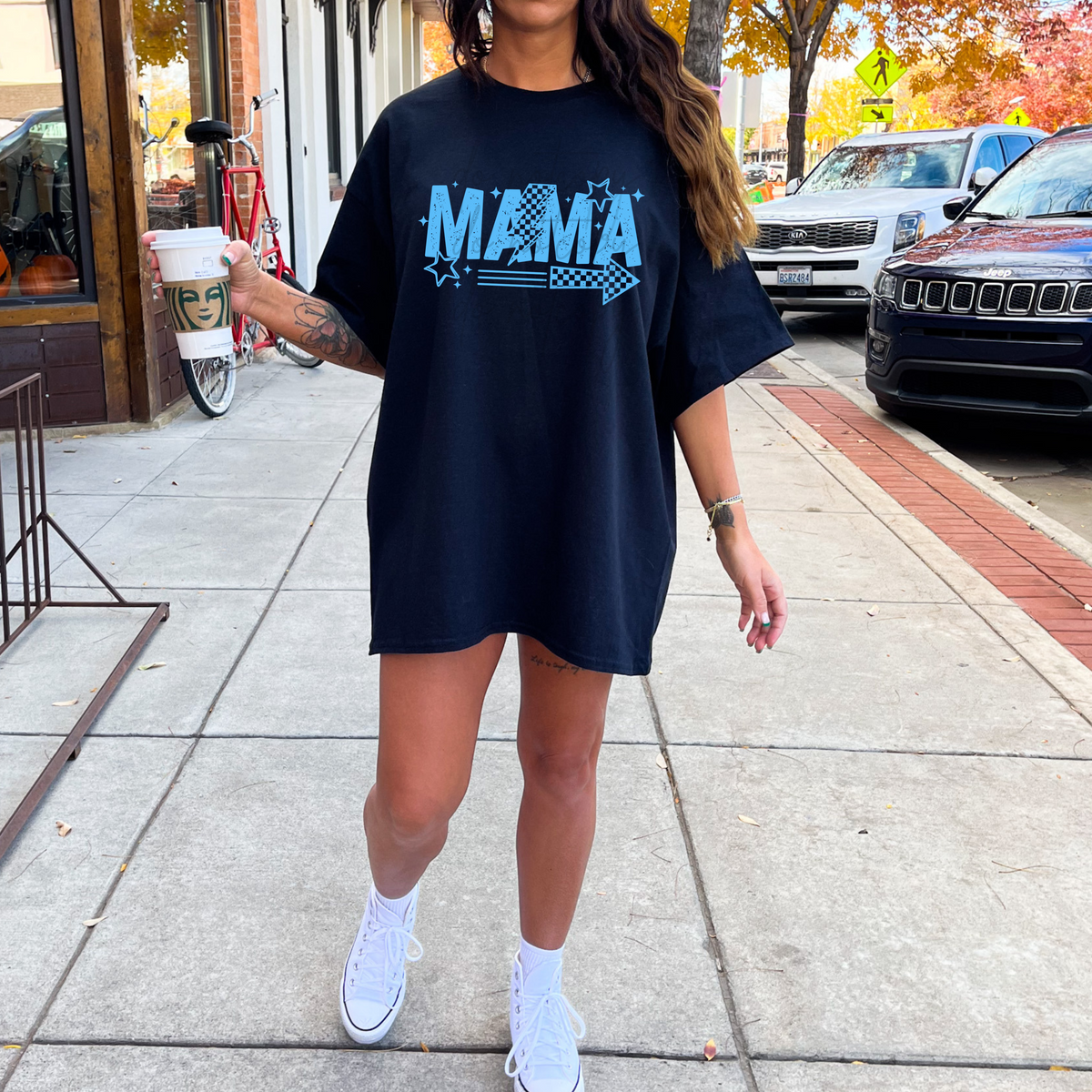 Mama Single Color  *LIGHT BLUE INK* Single Color Screen Print Transfer