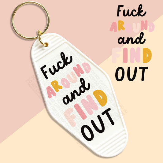 Find out UV keychain decal