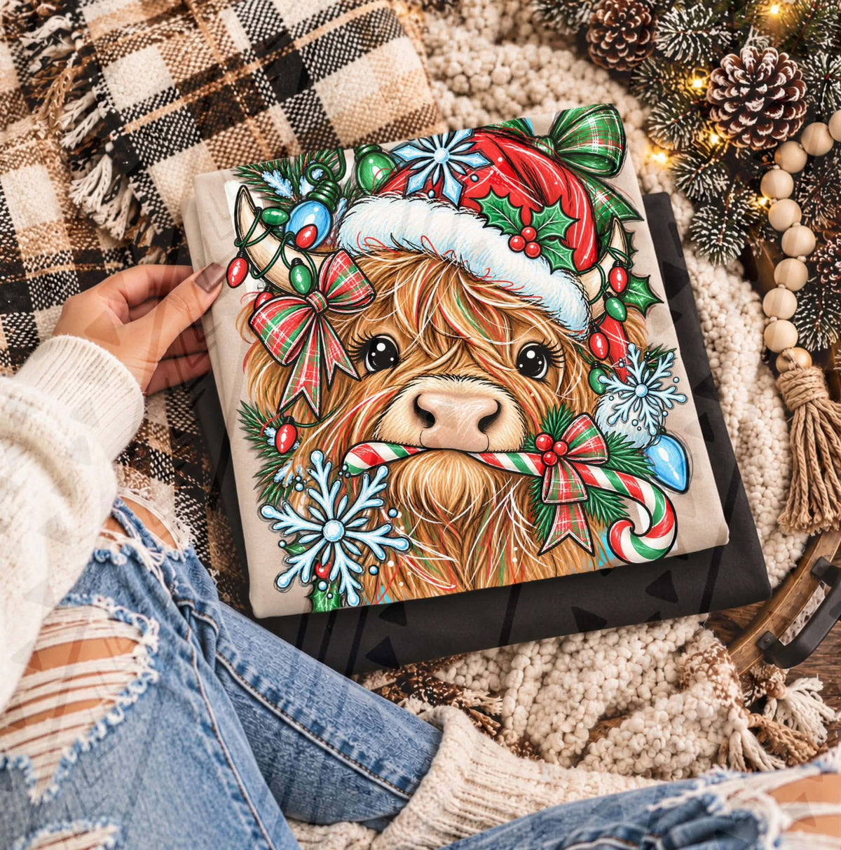 **PRE ORDER**Highland Cow Christmas DTF -DTF TRANSFER
