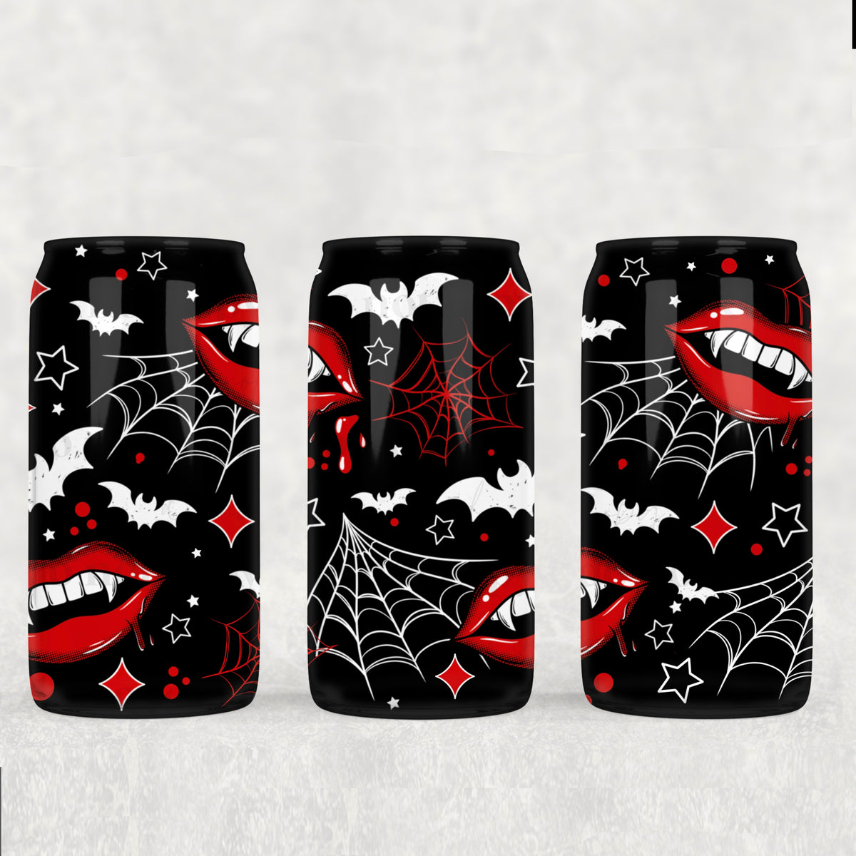 Vampire lips white batties UV cup wrap