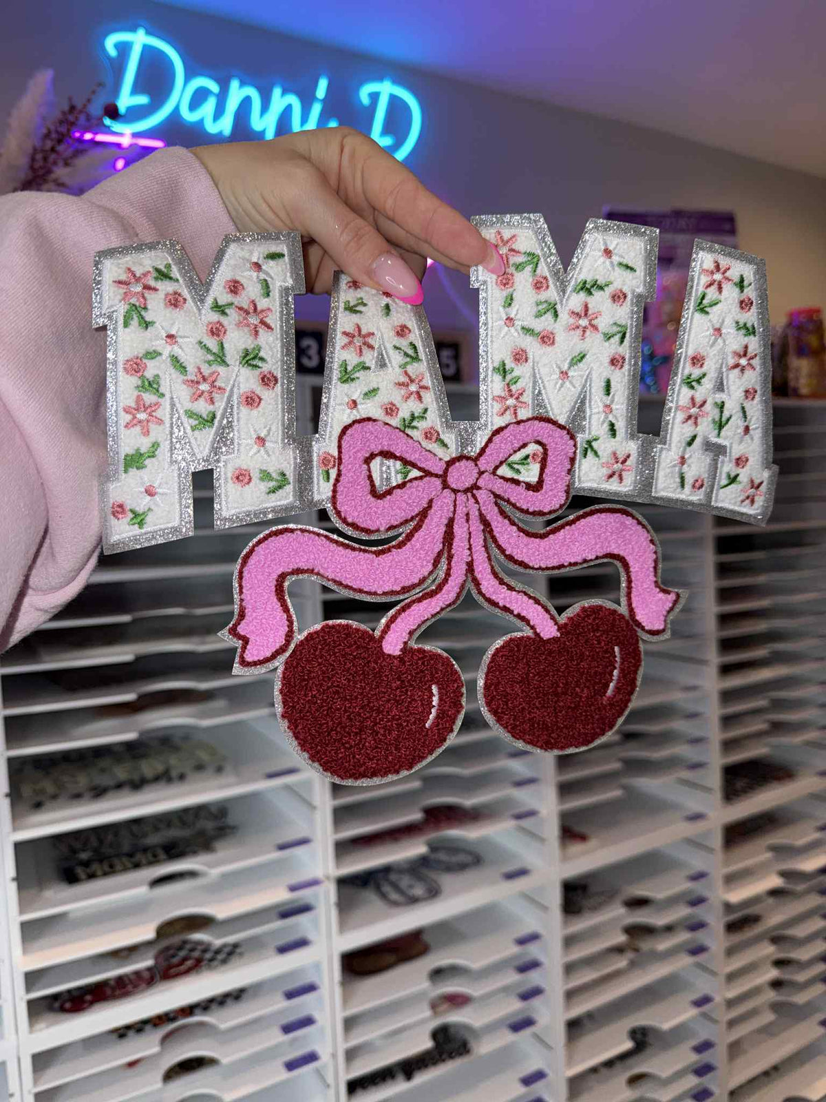 Mama Cherries Chenille Patch