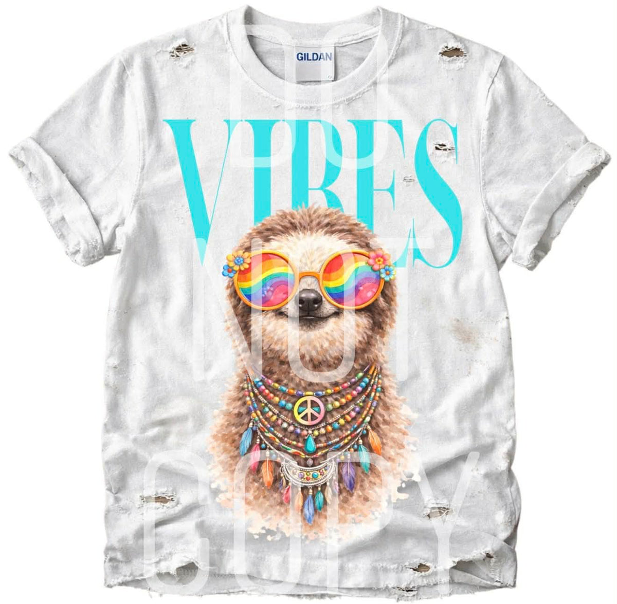 **PRE ORDER**Vibes Sloth DTF -DTF TRANSFER