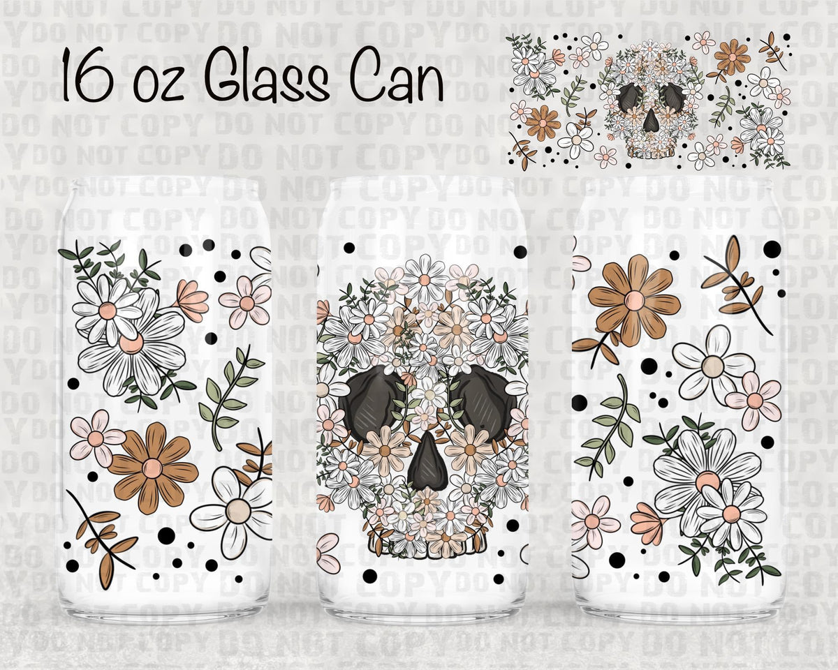 Floral skelly UV cup wrap