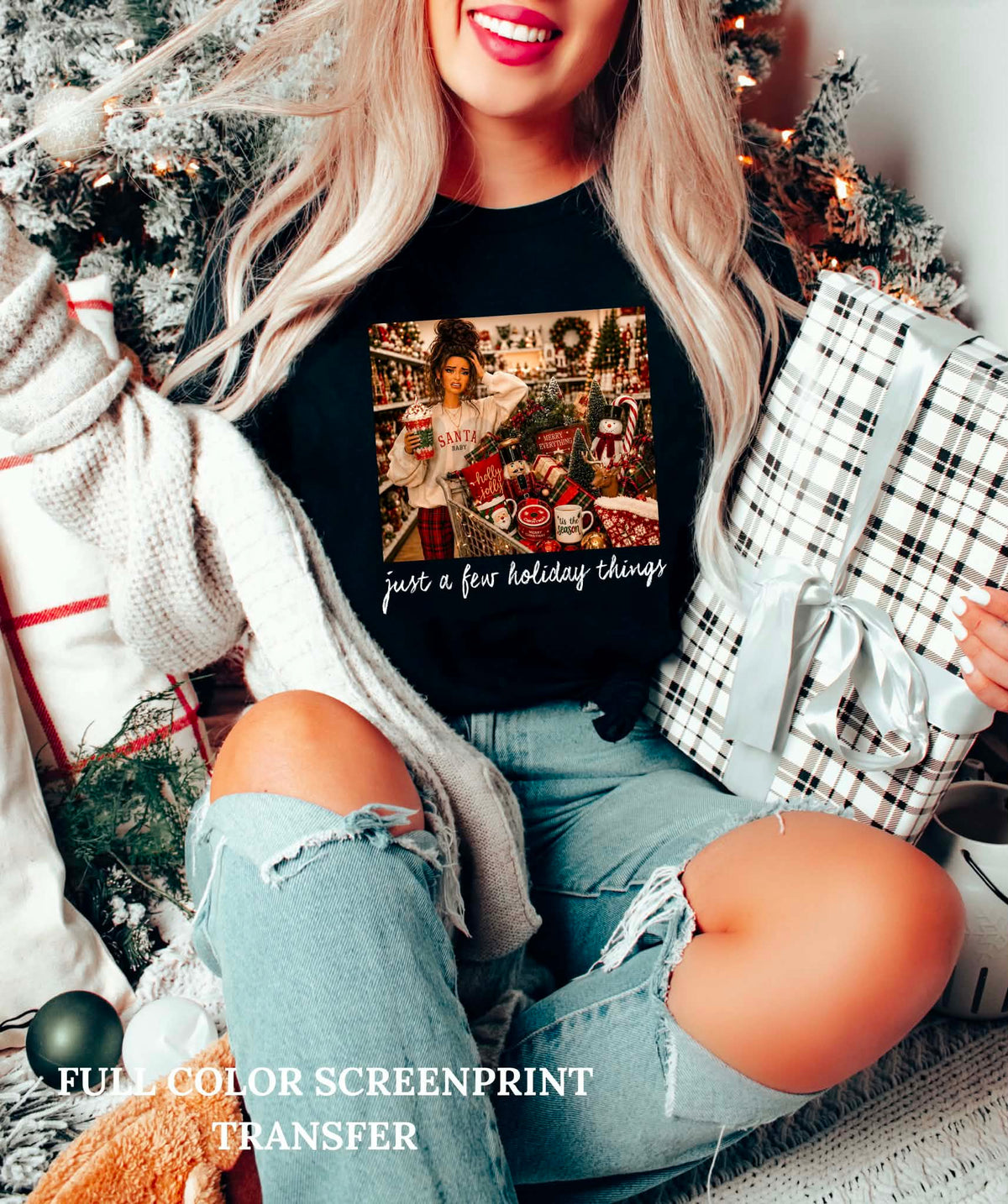 Holiday Things Barb - Clear Film Screen Print