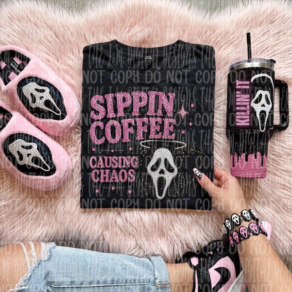 **PRE ORDER** Sippin Coffee Causing Chaos DTF TRANSFER