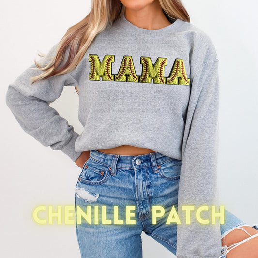 Softball chenille patch