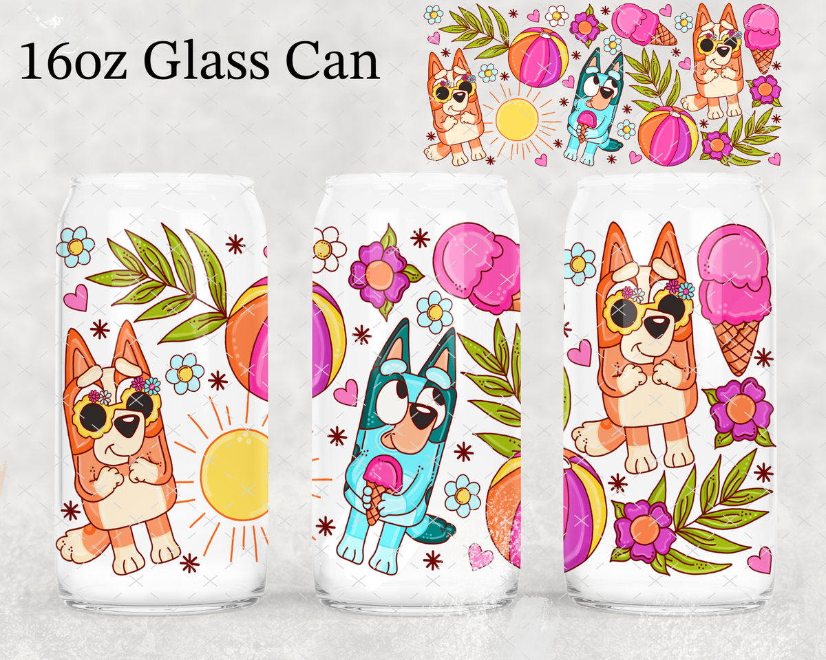 Blue Dog Tropical UV Cup Wrap
