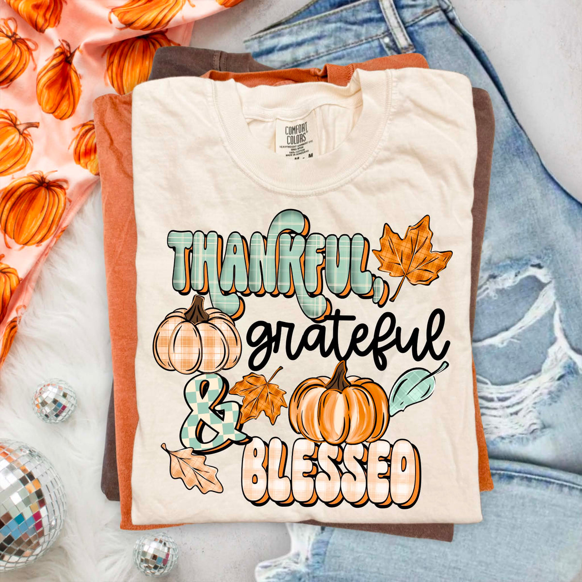 **PRE ORDER**Thankful Grateful Blessed DTF TRANSFER