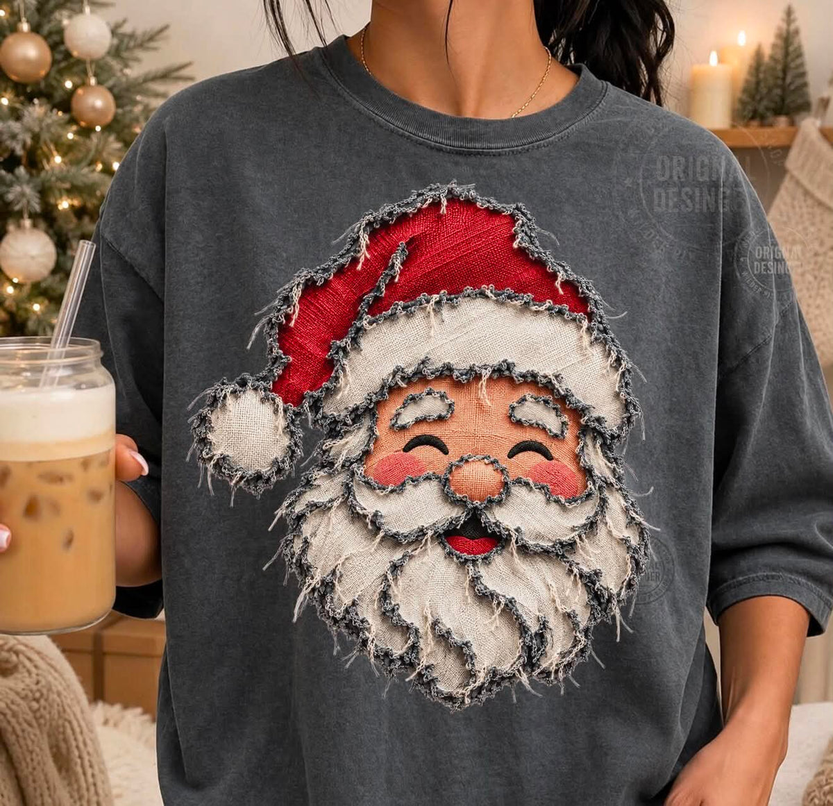 **PRE ORDER**Faux Yarn Santa DTF -DTF TRANSFER