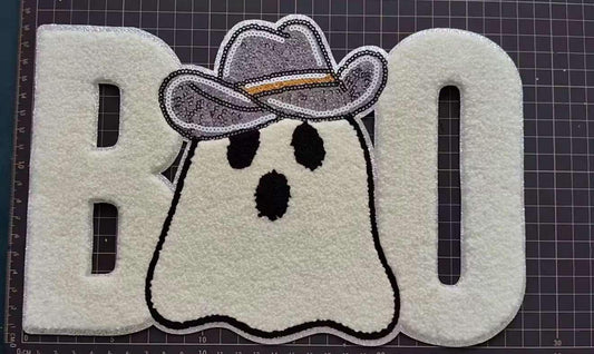 Cowboy Boo Chenille Patch