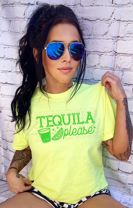Tequila please single color screen print * lime *