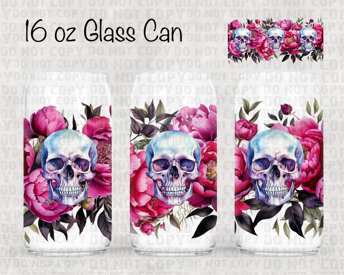 Floral skelly UV cup wrap