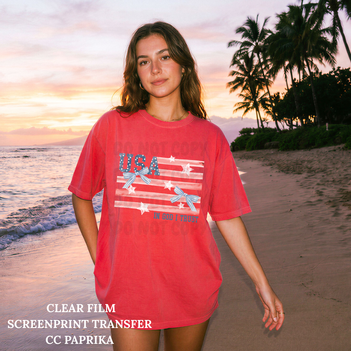 USA Flag Coquette-Clear Film