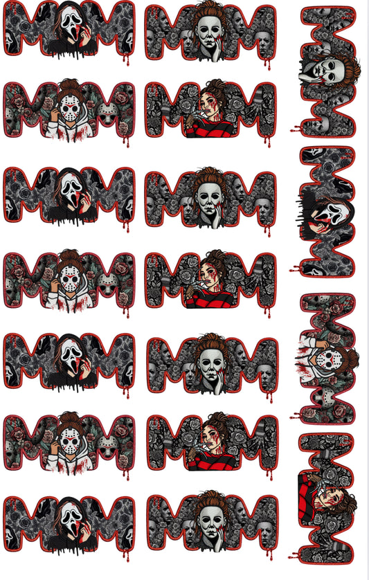 Mixed horror mom pre made gang sheet 30x48 inch