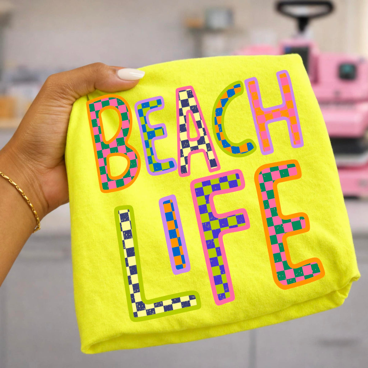 **PRE ORDER** Checker Beach Life DTF -DTF TRANSFER