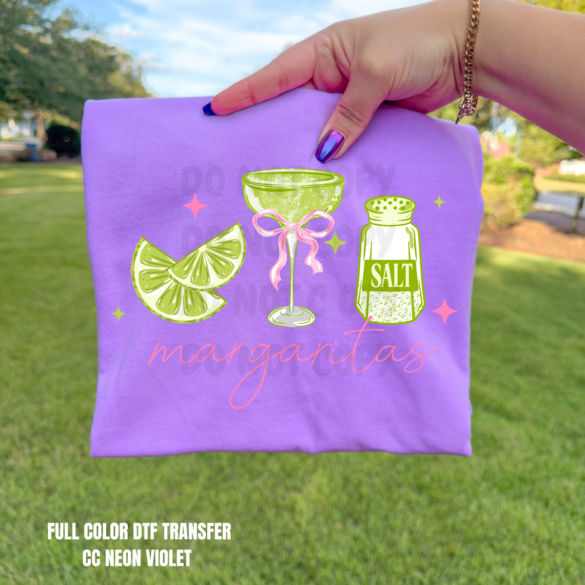 Margaritas Pink Bow-DTF TRANSFER