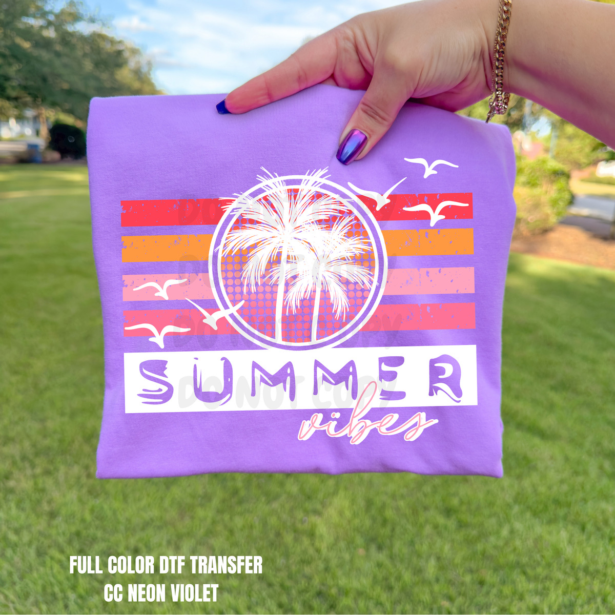 Summer Vibes Palm Trees-DTF TRANSFER