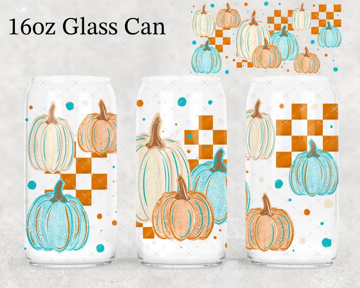 Mint & Cream Pumpkins UV Cup Wrap