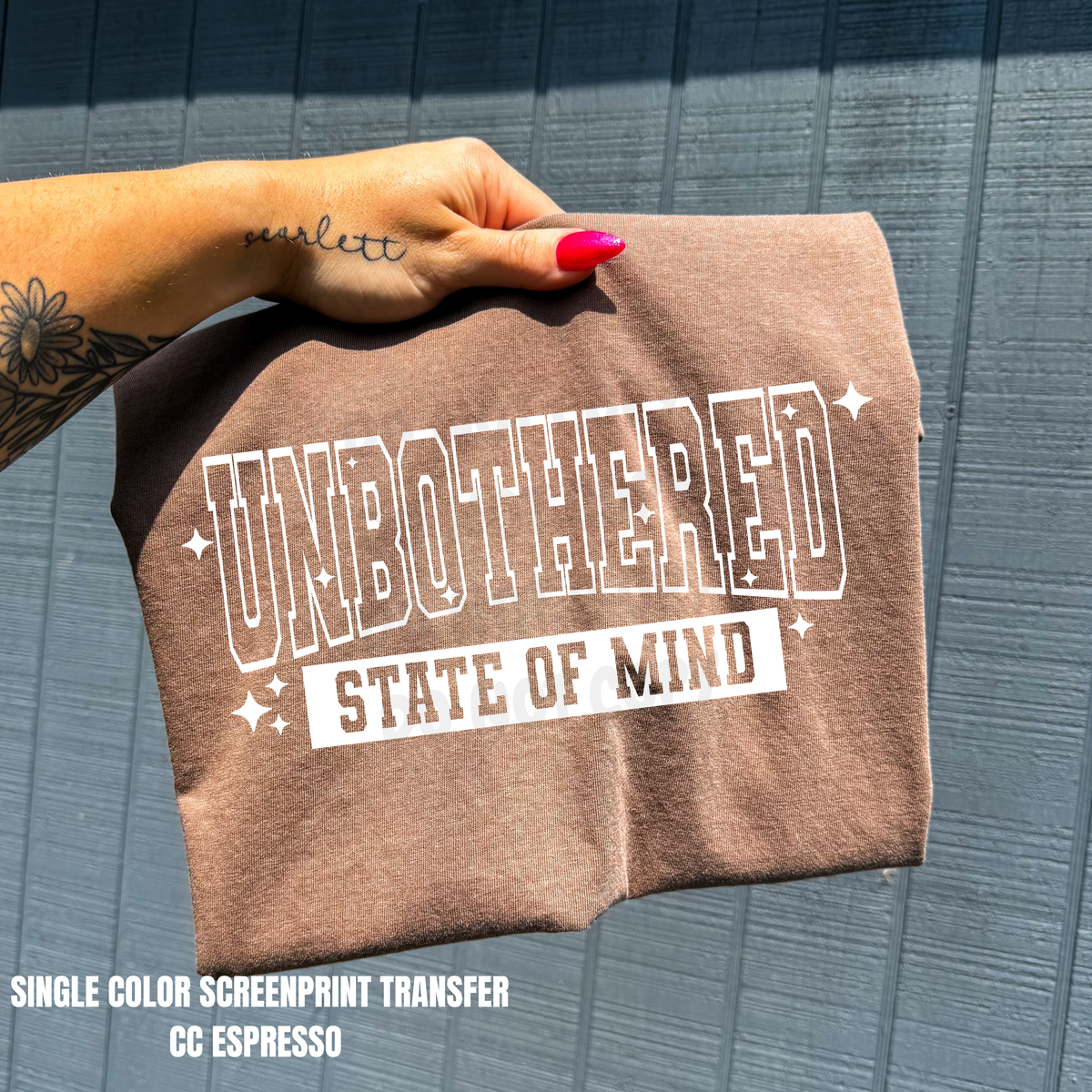 Unbothered Single Color  *WHITE INK* Single Color Screen Print Transfer