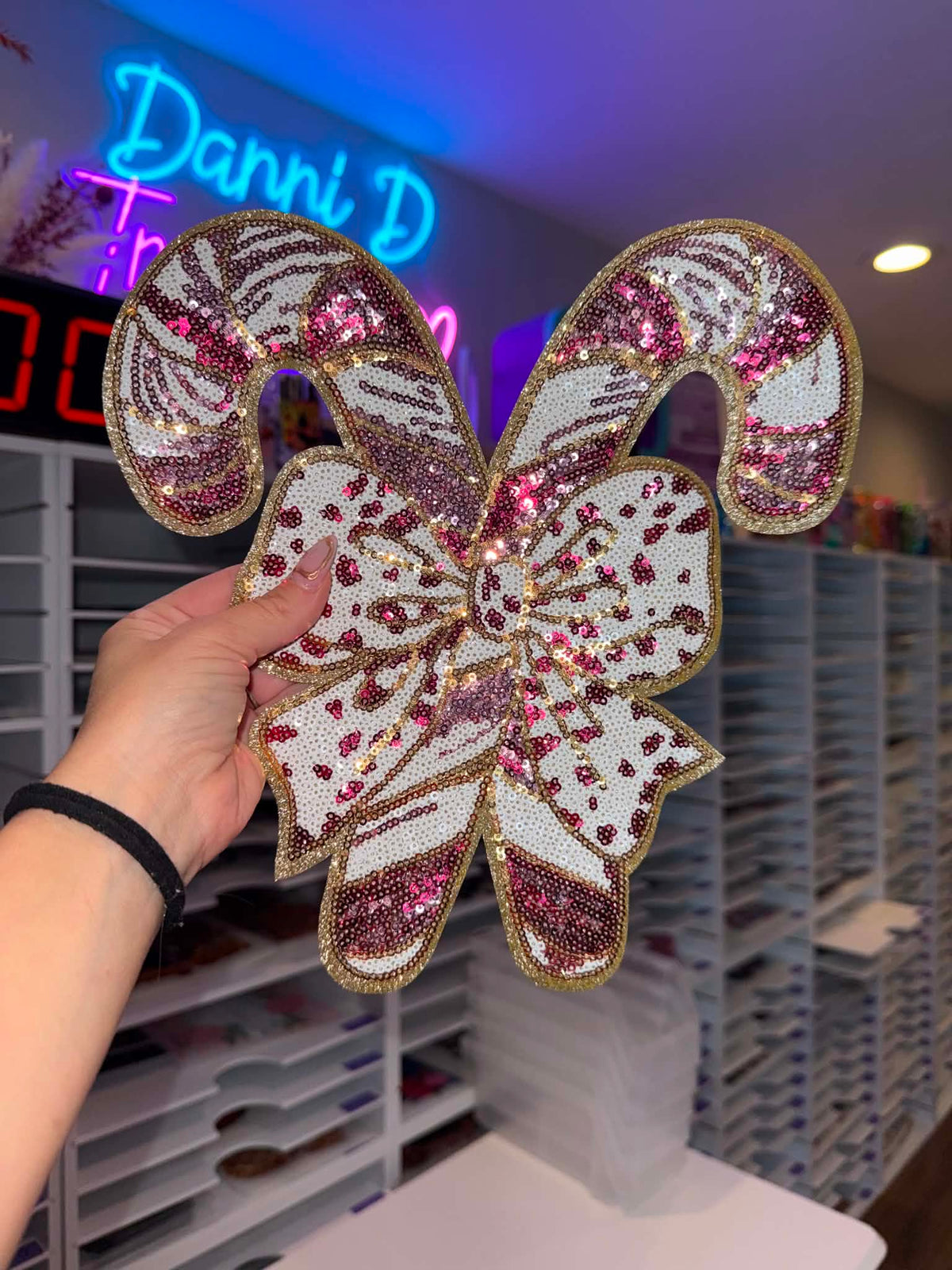 Candy Cane Chenille Patch