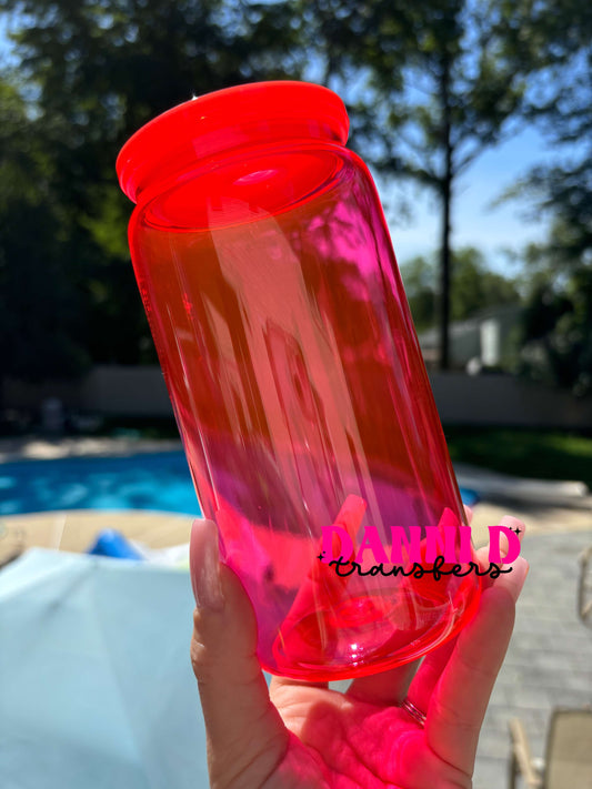 16 oz. NEON RED ACRYLIC CAN