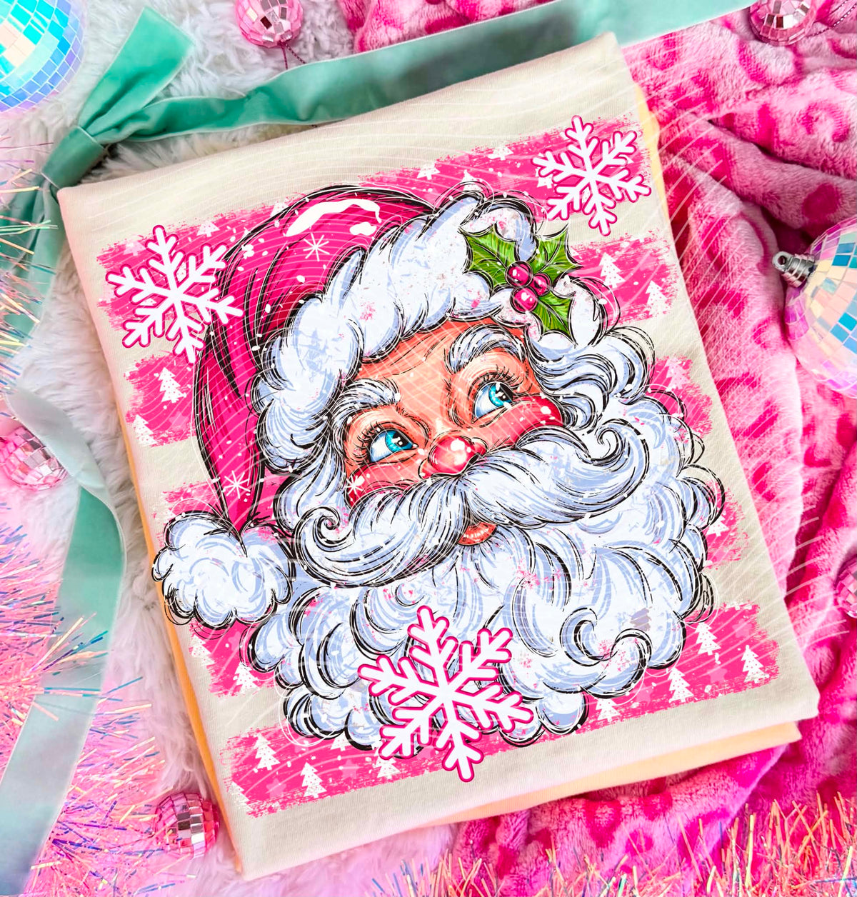 **PRE ORDER**Pink Santa DTF -DTF TRANSFER